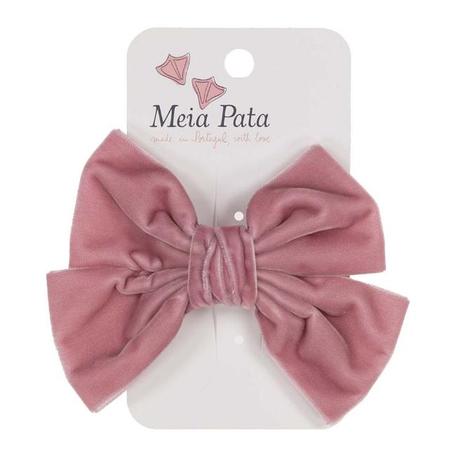 Picture of Meia Pata Velvet Bow Hairclip - Dark Pink