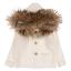 Picture of Meia Pata Unisex Knitted Hooded Coat With Fur Trim - Ivory