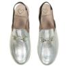 Picture of Panache Girls Sling Back Snaffle Loafer - Metallic Silver Leather 