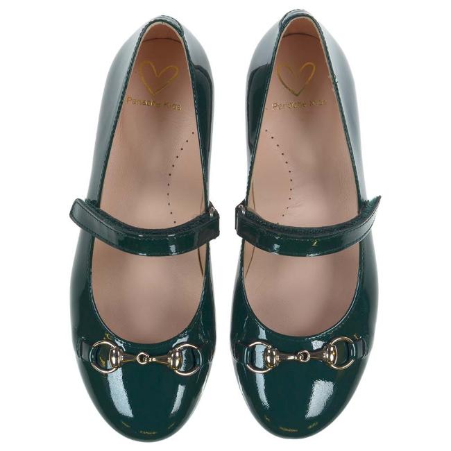 Picture of Panache Girls Snaffle Mary Jane Shoe - Dark Green Patent