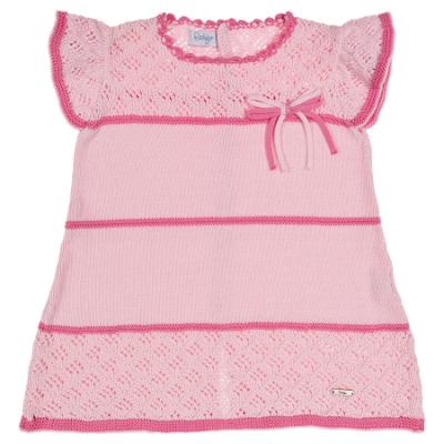 Picture of Rahigo Girls Summer Knit Openwork A Line Dress & Pants Set X 2 - Baby Pink Fuchsia