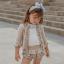 Picture of Rahigo Girls Summer Knit Ruffle Jampants Blouse & Cardigan Set X 3 - Beige Blue