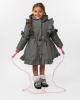 Picture of Caramelo Kids Girls Satin Bow Mary Jane School Shoes - Grey