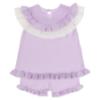 Picture of Granlei Girls Summer Knit Ruffle Tulle Shorts Set - Lilac White