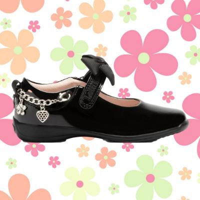 Picture of Lelli Kelly Jewel Girls School Shoe F Fit With Detachable Charm Bracelet - Black Patent