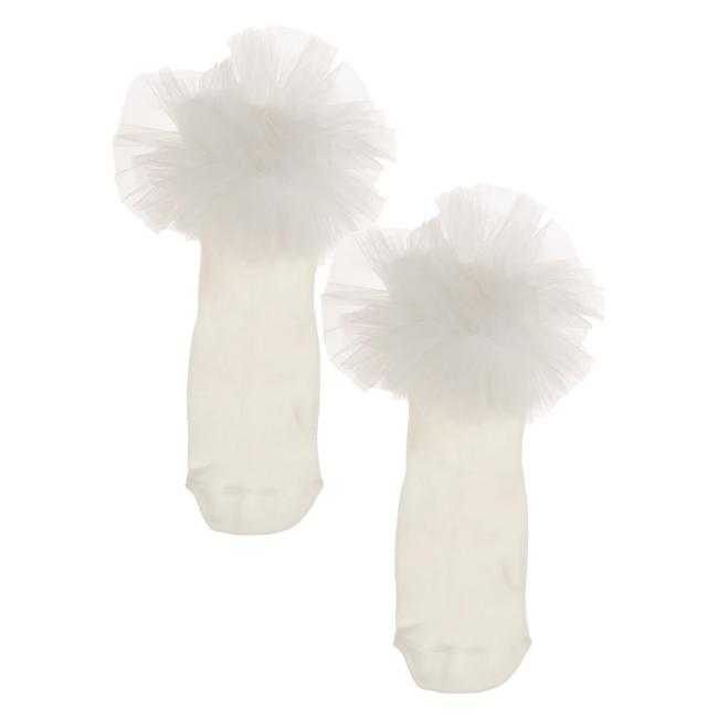 Picture of Daga Girls Ankle Socks With Tulle - Ivory