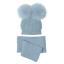 Picture of Mac Ilusion Baby Luxury Collection Detachable Double Pom Pom Hat & Scarf Set - Cloud Blue