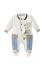Picture of Sofija Baby Michael Front Opening Babygrow - Ivory Blue Beige