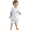 Picture of Meia Pata Boys Apples Swim Trunks - White Red