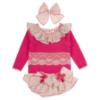 Picture of Ela Confeccion Girls Knitted 3 Piece Jam Pant Set - Fuchsia Pink
