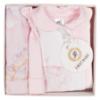 Picture of First Baby Girls Boxed Unicorn Print Babygrow Hat & Swaddle Set X 3 - Pink 