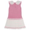 Picture of Granlei Girls Knitted Pleated Dress With Oversized Collar - Fuchsia Pink White