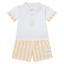 Picture of Deolinda Boys Sunny Short Sleeve Polo Top & Stripe Shorts Set - White Yellow