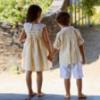 Picture of Deolinda Girls Sunny Wide Stripe Dress - White Yellow