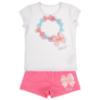 Picture of Daga Girls Magic Bow Applique Top & Shorts Set X 2 - White Fuchsia Pink