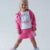 Picture of Daga Girls Magic Bow Applique Hooded Bomber Jacket - Fuchsia Pink