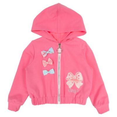 Picture of Daga Girls Magic Bow Applique Hooded Bomber Jacket - Fuchsia Pink