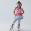 Picture of Daga Girls Magic Bow Ruffle Tunic & Print Legging Set X 2 - Fuchsia Pink Aqua Blue