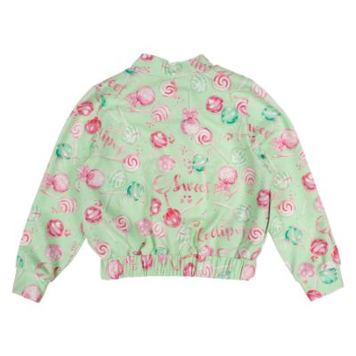 Picture of Daga Girls More Sugar AOP Lollipop Print Bomber Jacket - Green Fuchsia Pink