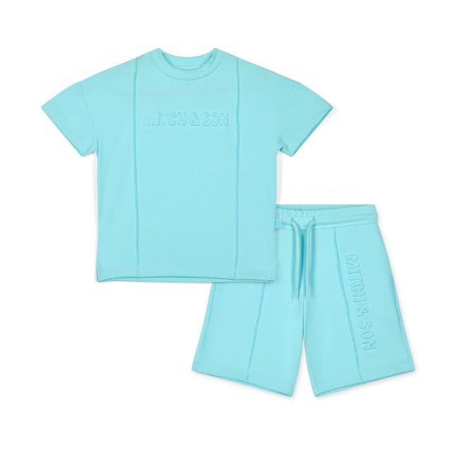 Picture of Mitch & Son JNR Harper Drop Shoulder Pin Tuck Set - Turquoise