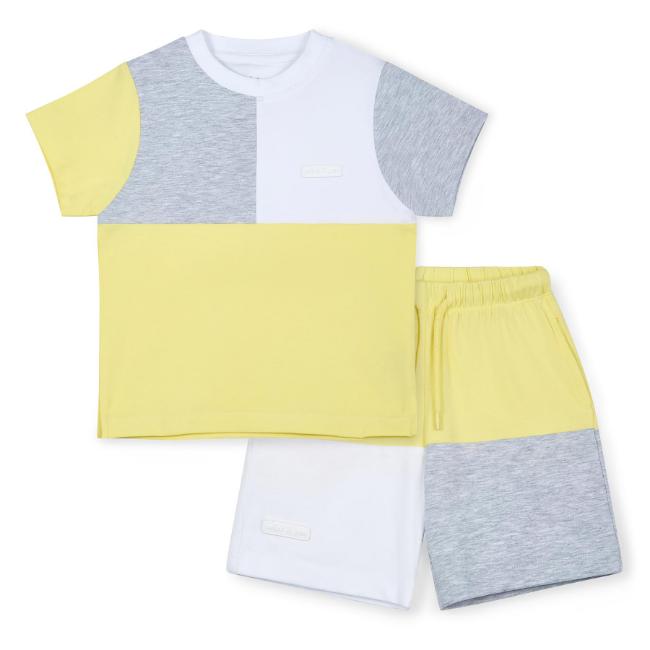 Picture of Mitch & Son Lemon Doodles Gray Cut n Sew Soft Set - Lemon Glo