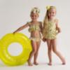 Picture of Daga Girls Sunny Lemons AOP Print Lycra Swimsuit  - Ivory Yellow