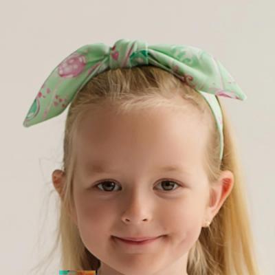 Picture of Daga Girls More Sugar Soft Know Bow Headband - Green Fuchsia