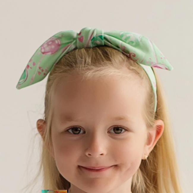 Picture of Daga Girls More Sugar Soft Know Bow Headband - Green Fuchsia