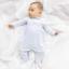 Picture of Blues Baby Boys Smocked Bodice Jersey Babygrow - Blue White