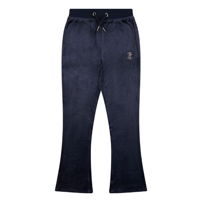 Picture of Juicy Couture Girls Diamante Bootcut Velour Jogger - Night Sky Navy