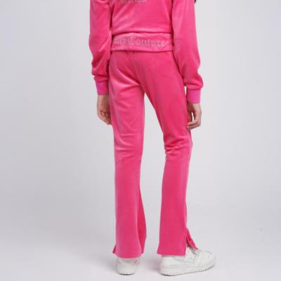 Picture of Juicy Couture Girls Diamante Logo Fold Over Velour Joggers - Fuchsia Purple