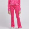 Picture of Juicy Couture Girls Diamante Logo Fold Over Velour Joggers - Fuchsia Purple