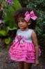 Picture of Ela Confeccion Girls Ruffle Summer Dress Panties Hairbow Set X 3 - Grey Fuchsia