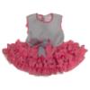 Picture of Ela Confeccion Girls Ruffle Summer Dress Panties Hairbow Set X 3 - Grey Fuchsia