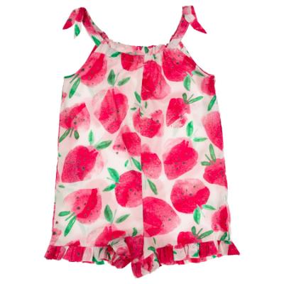 Picture of Tutto Piccolo Summer Strawberry Collection Girls Onesie - Fuchsia
