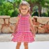 Picture of Tutto Piccolo Summer Gingham Collection Girls Sundress - Fuchsia