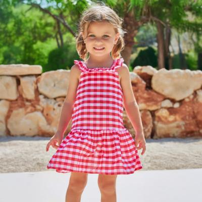 Picture of Tutto Piccolo Summer Gingham Collection Girls Sundress - Fuchsia