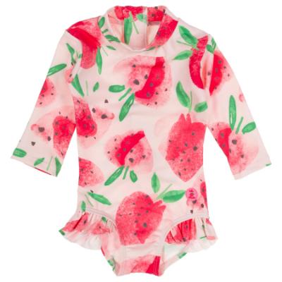 Picture of Tutto Piccolo Summer Strawberry Collection Girls Rashguard Swimsuit - Fuchsia