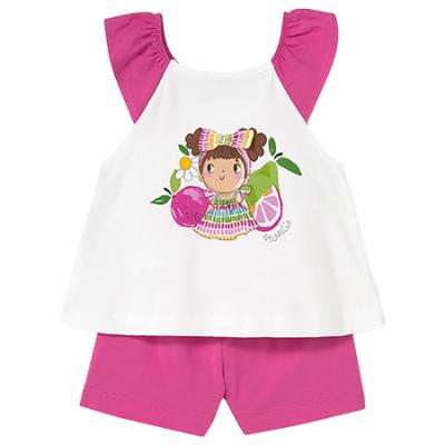 Picture of Mayoral Toddler Girls Summer Sweetie Print Top & Shorts Set - Fuchsia