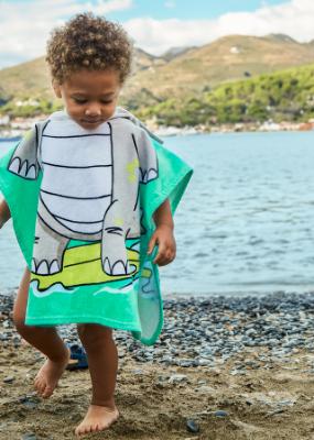 Picture of Mayoral Toddler Boys Summer Dinosaur Hooded Cover-up - Lake Green 