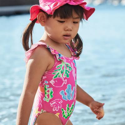 Picture of Mayoral Toddler Girls Summer Sealife Print Swimsuit - Fuchsia Pink