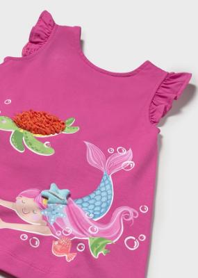 Picture of Mayoral Toddler Girls Summer Sealife Mermaid Sun Dress - Fuchsia Multi