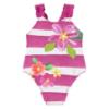 Picture of Mayoral Toddler Girls Summer Flowers Print Stripe Swimsuit - Fuchsia Pink