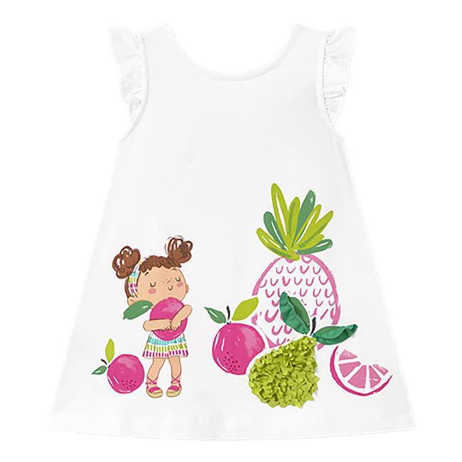 Picture of Mayoral Toddler Girls Summer Sweetie Sun Dress - White Fuchsia