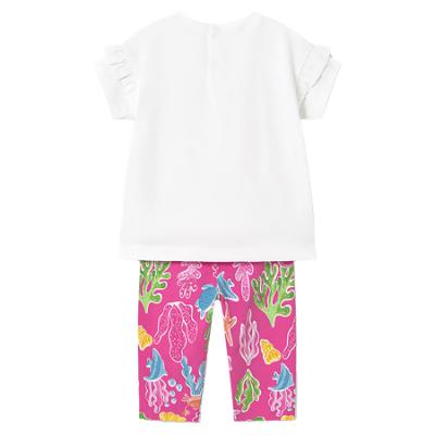 Picture of Mayoral Toddler Girls Summer Top & Leggings Set X 2 - White Fuchsia