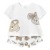 Picture of Mayoral Girls Summer Bear & Bunnies Top & Shorts Set X 2 - Ivory Beige
