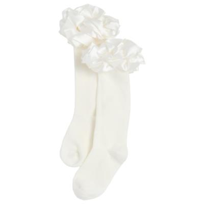 Picture of Caramelo Kids Girls Ruffle Ribbon Knee High Socks - White