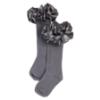 Picture of Caramelo Kids Girls Ruffle Ribbon Knee High Socks - Grey