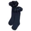Picture of Caramelo Kids Girls Ruffle Ribbon Knee High Socks - Navy