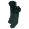 Picture of Caramelo Kids Girls Ruffle Ribbon Knee High Socks - Bottle Green